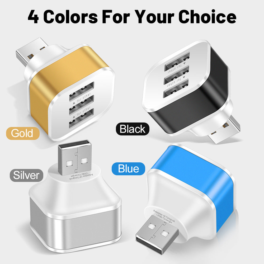 3-Port USB Charging Hub – Compact Multi-Device Charger