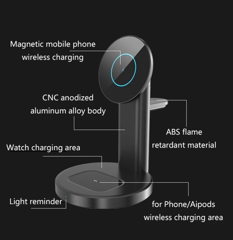 MagSafe 3-in-1 Magnetic Wireless Charging Stand (15W)