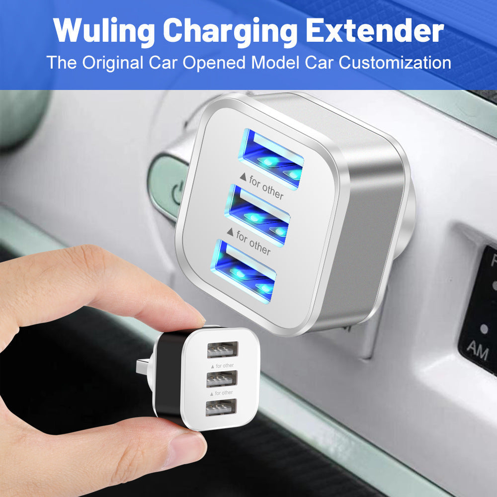 3-Port USB Charging Hub – Compact Multi-Device Charger
