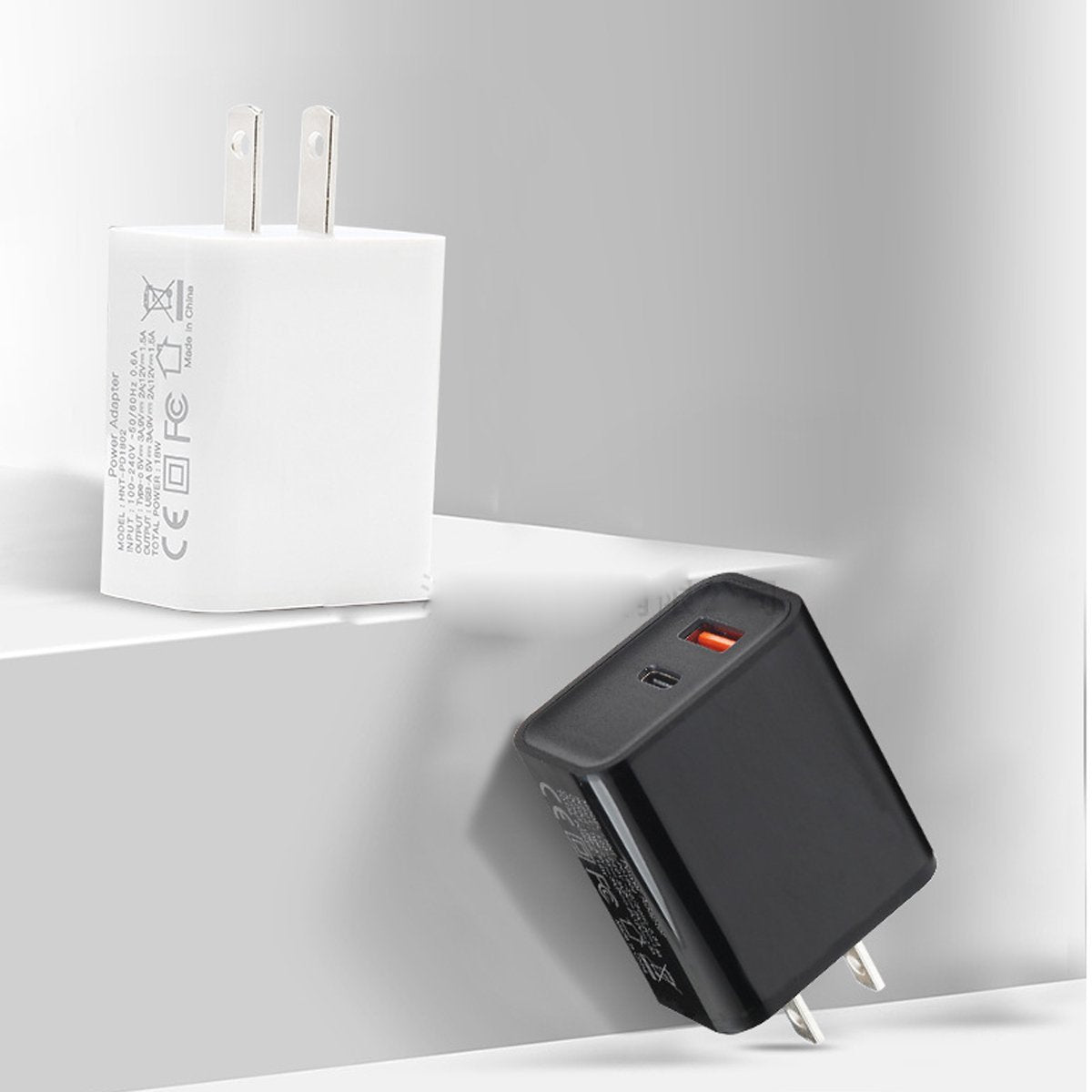 Dual-Port USB-C Wall Charger for iPhone 12 – 3A Fast Charging, 2-Pack