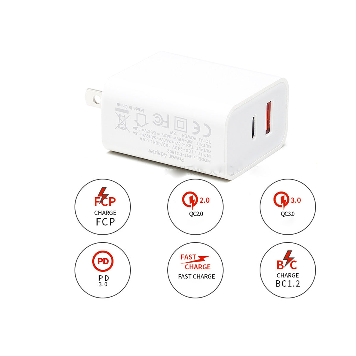 Dual-Port USB-C Wall Charger for iPhone 12 – 3A Fast Charging, 2-Pack