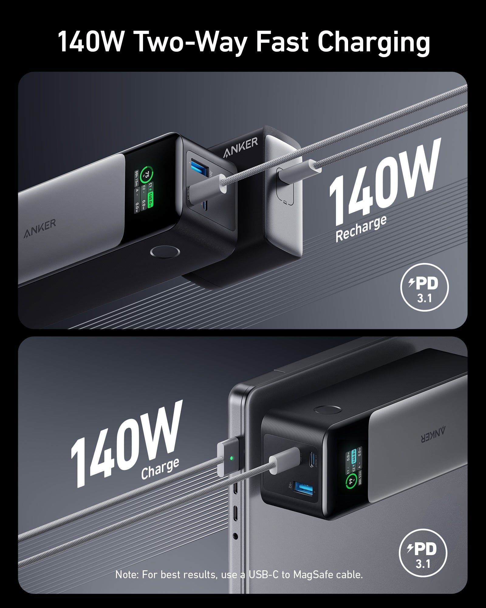 Anker 737 Power Bank – 24,000mAh, 140W Fast Charging