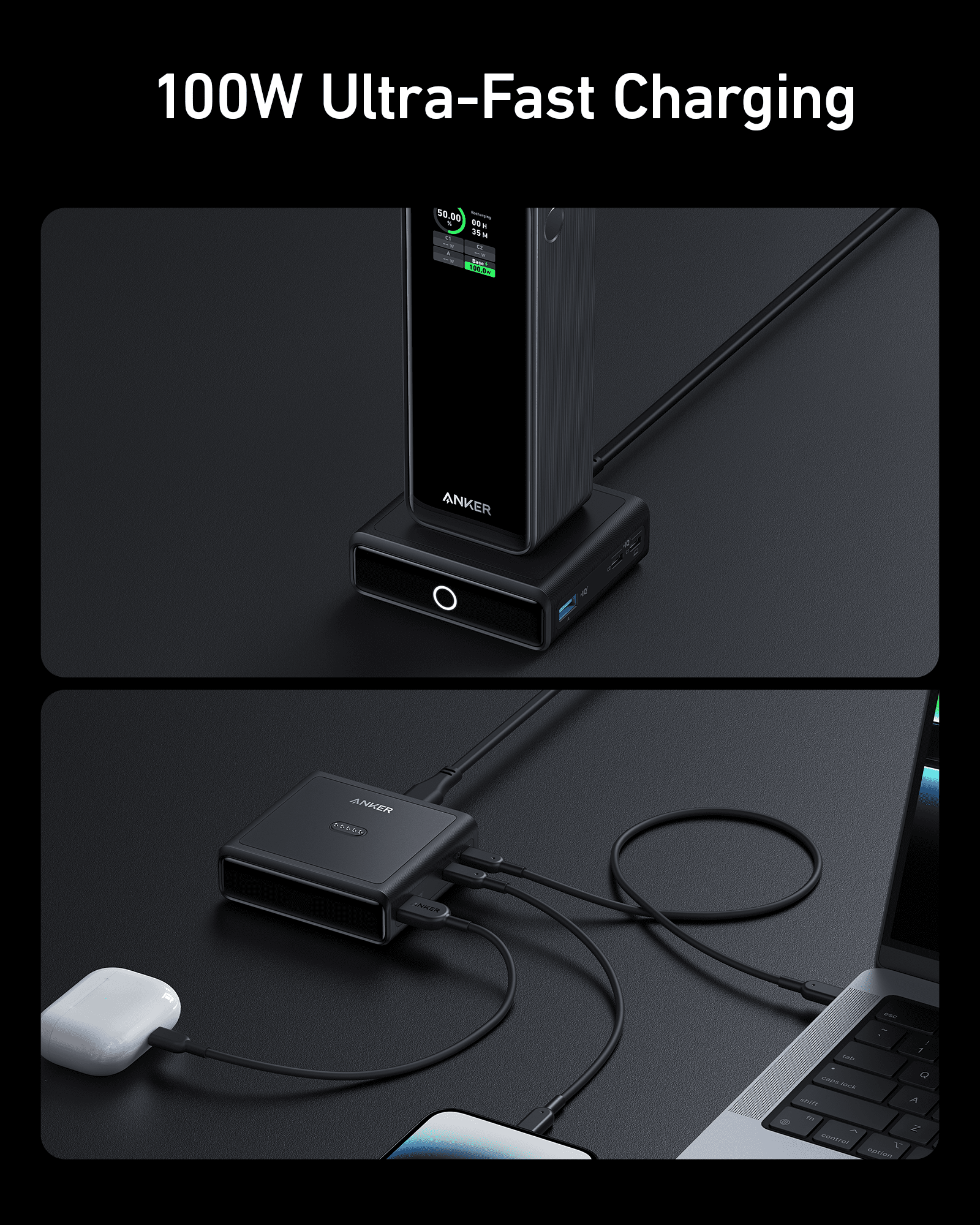 Anker 100W Wireless Charging Base for Prime Power Bank