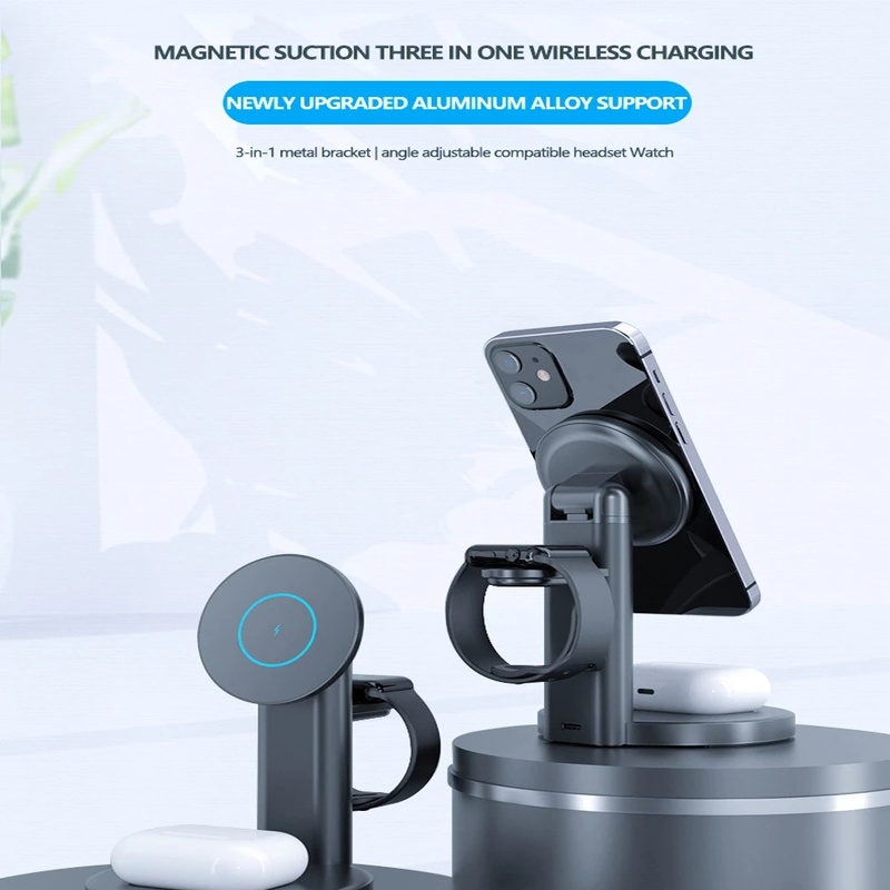 MagSafe 3-in-1 Magnetic Wireless Charging Stand (15W)