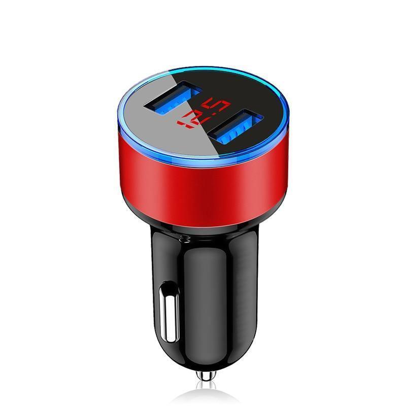 Dual USB Car Charger with LED Display – 3.1A Fast Charging