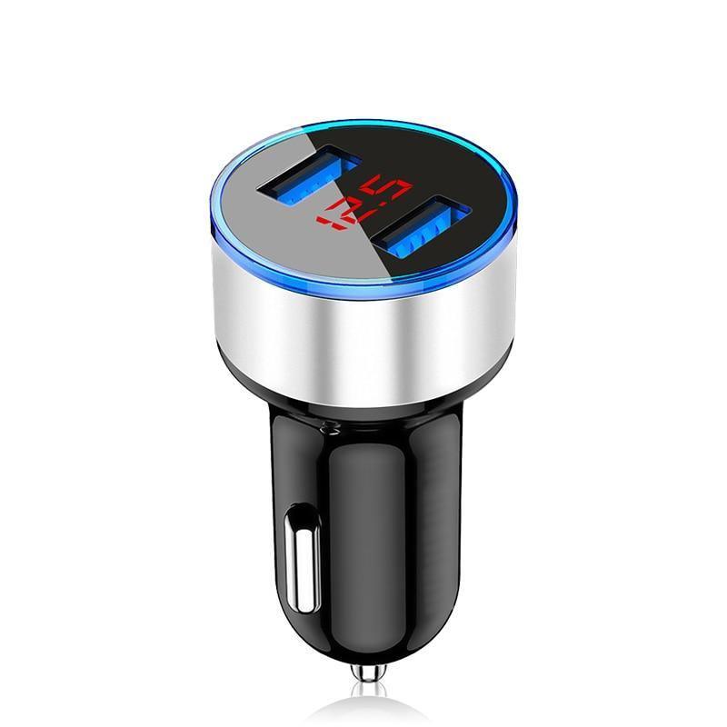 Dual USB Car Charger with LED Display – 3.1A Fast Charging