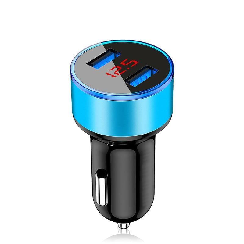 Dual USB Car Charger with LED Display – 3.1A Fast Charging
