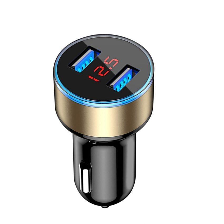 Dual USB Car Charger with LED Display – 3.1A Fast Charging