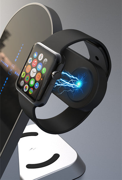 Multifunctional Wireless Charging Alarm Clock – 15W with LED & Apple Watch Support
