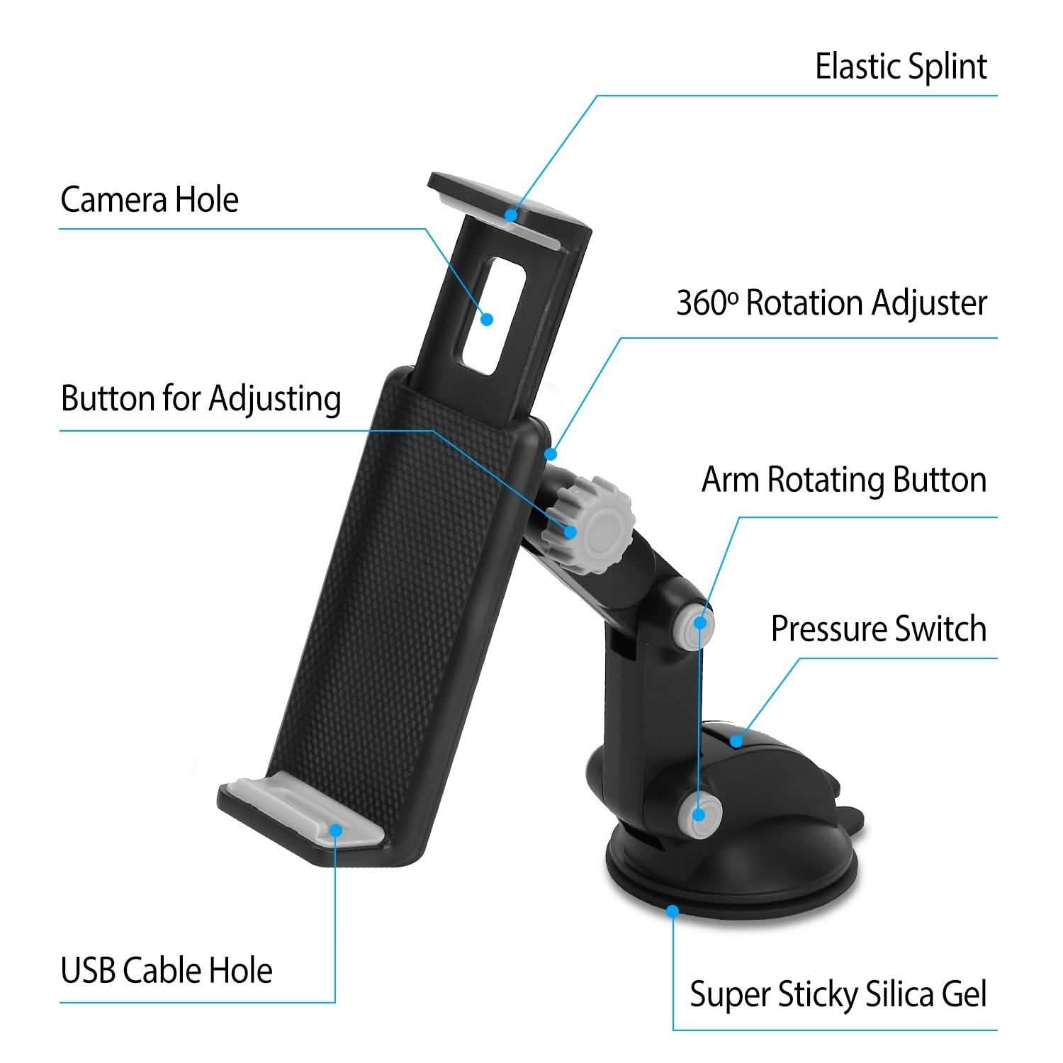 Dashboard & Windshield Phone Mount with Long Arm