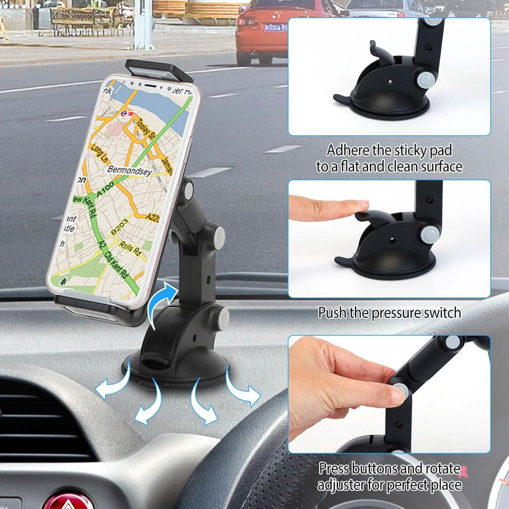 Dashboard & Windshield Phone Mount with Long Arm