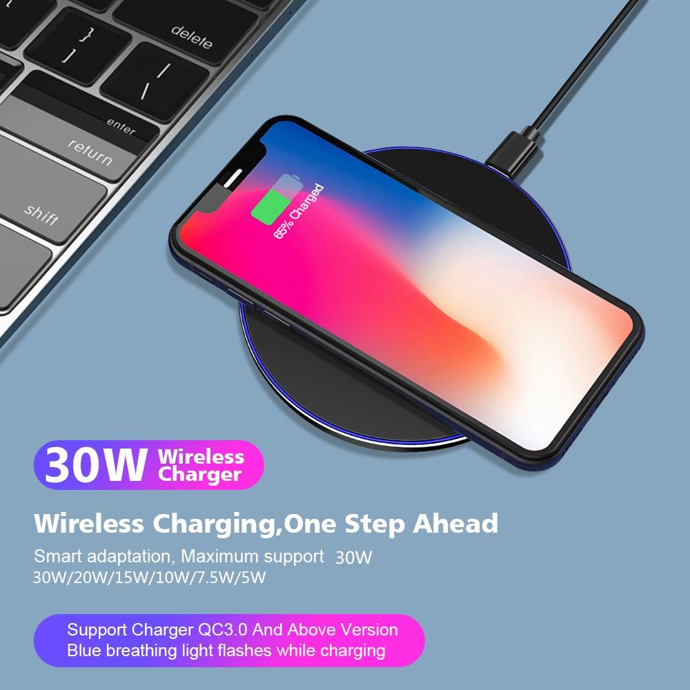 Dragon W9 30W Wireless Charging Pad – Ultra-Thin, iPhone 15 Compatible