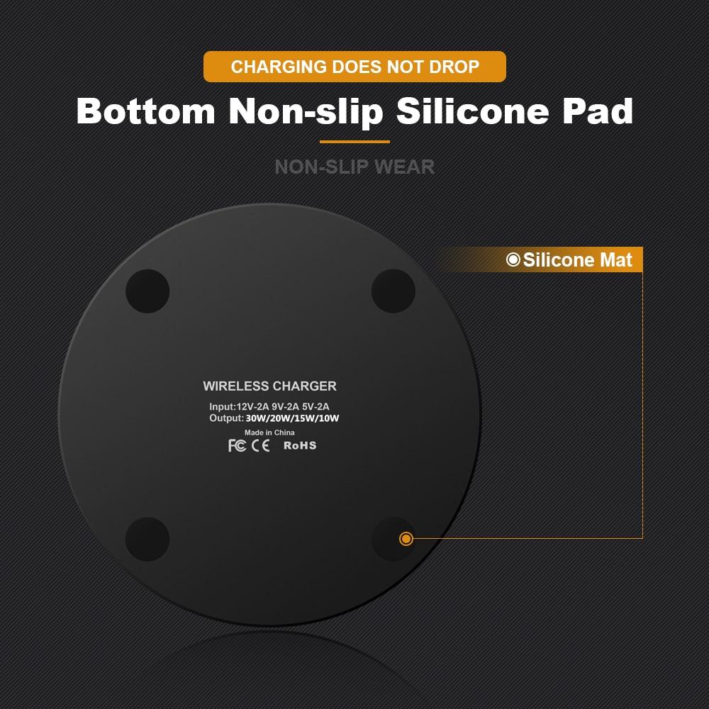 Dragon W9 30W Wireless Charging Pad – Ultra-Thin, iPhone 15 Compatible
